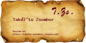 Takáts Zsombor névjegykártya